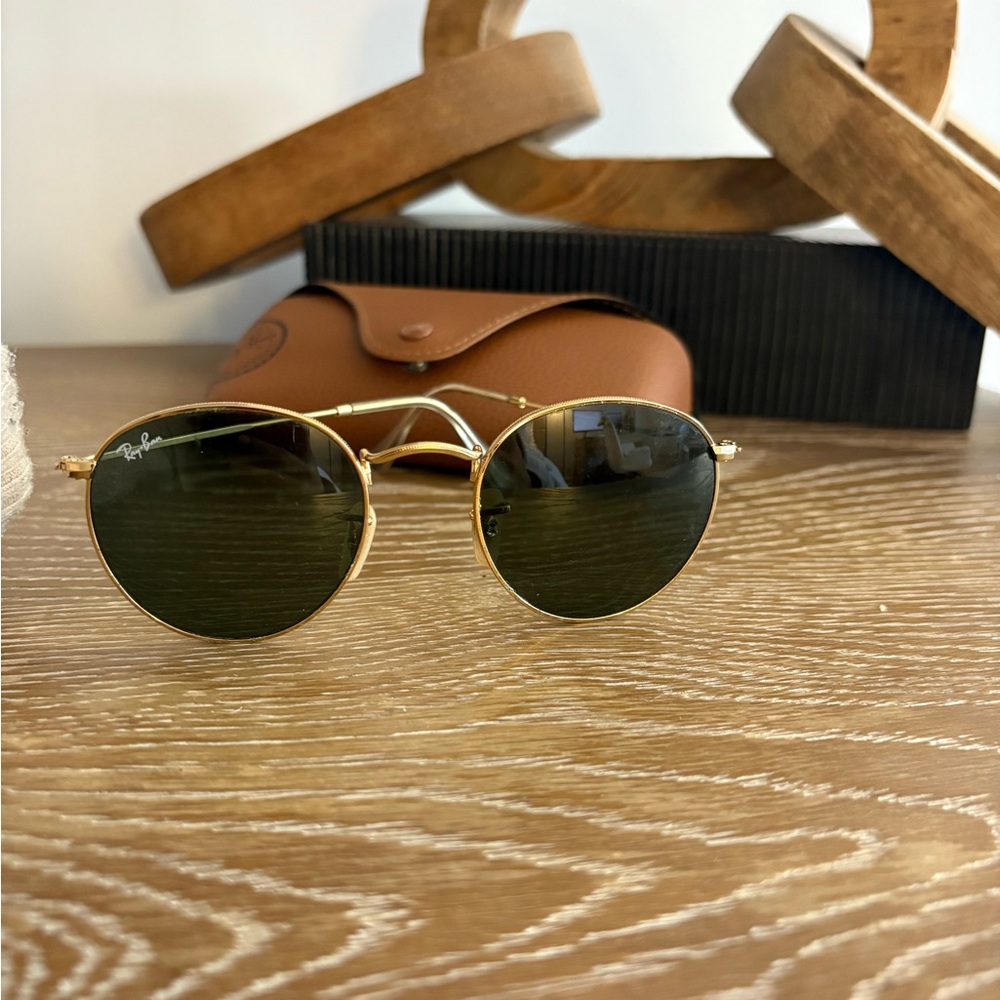 Ray-Ban Gold and Green Sunglasses